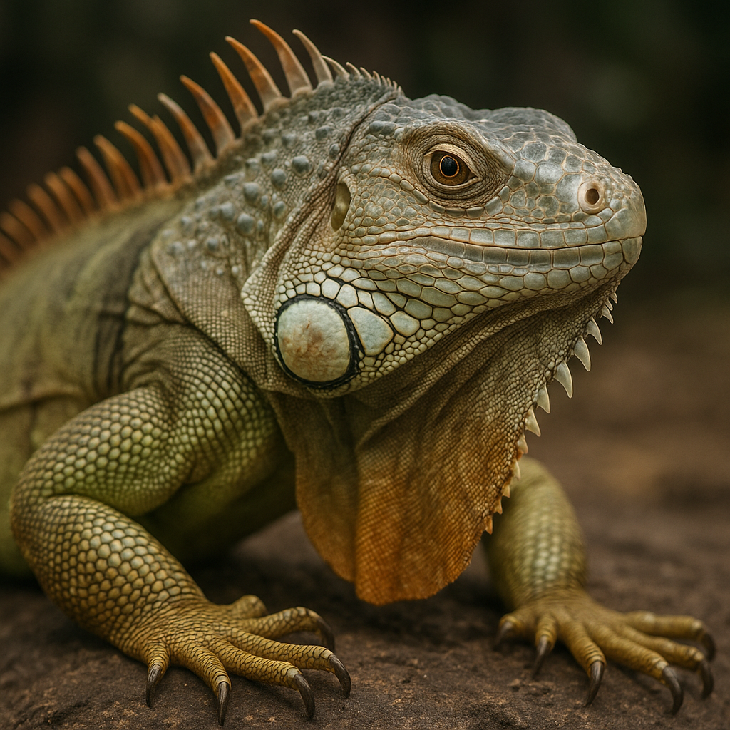 Iguana activa y alerta: ejemplo de bienestar por hábitat correcto.